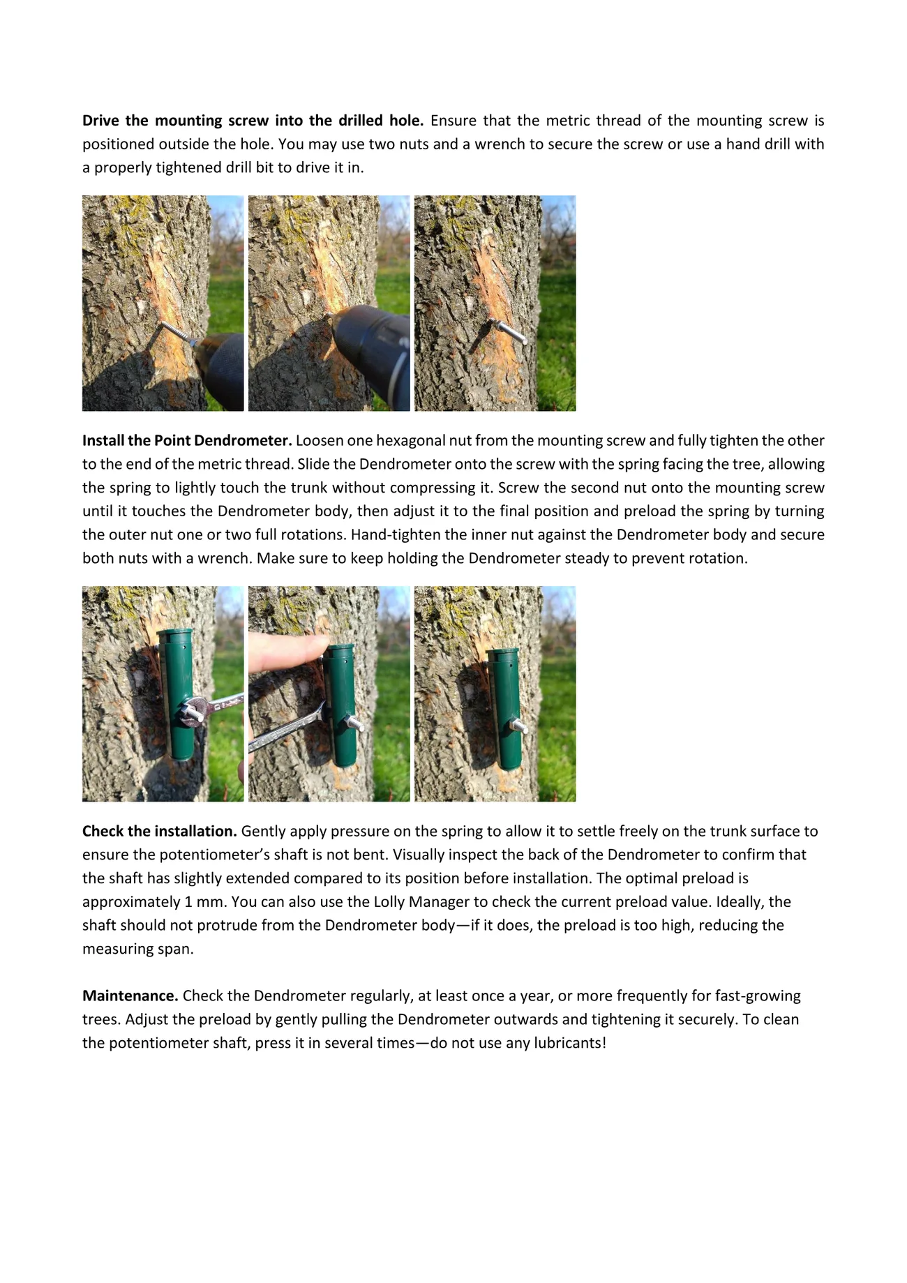 Point Dendrometer User Manual - page 2
