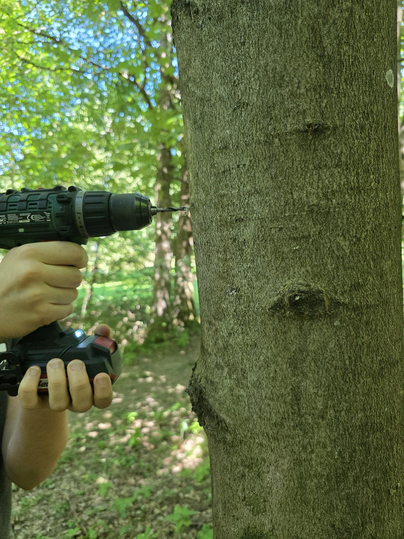 Pre-drilling the mounting hole in the stem